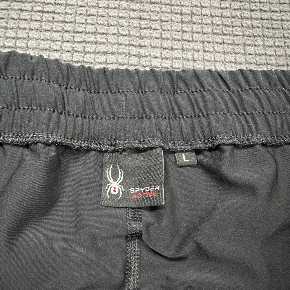 Spyder Active Black Running Training Shorts w/ Compression Liner Men's Large
